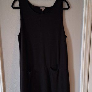 J Jill Black A line Jumper Dress, Center Front & Back Pleat, Soft Comfy  Size L